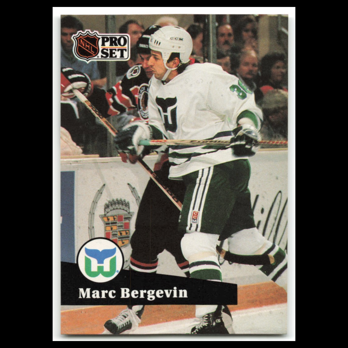 Marc Bergevin #397 1991 Pro Set Hartford Whalers Hockey Card NHL NM