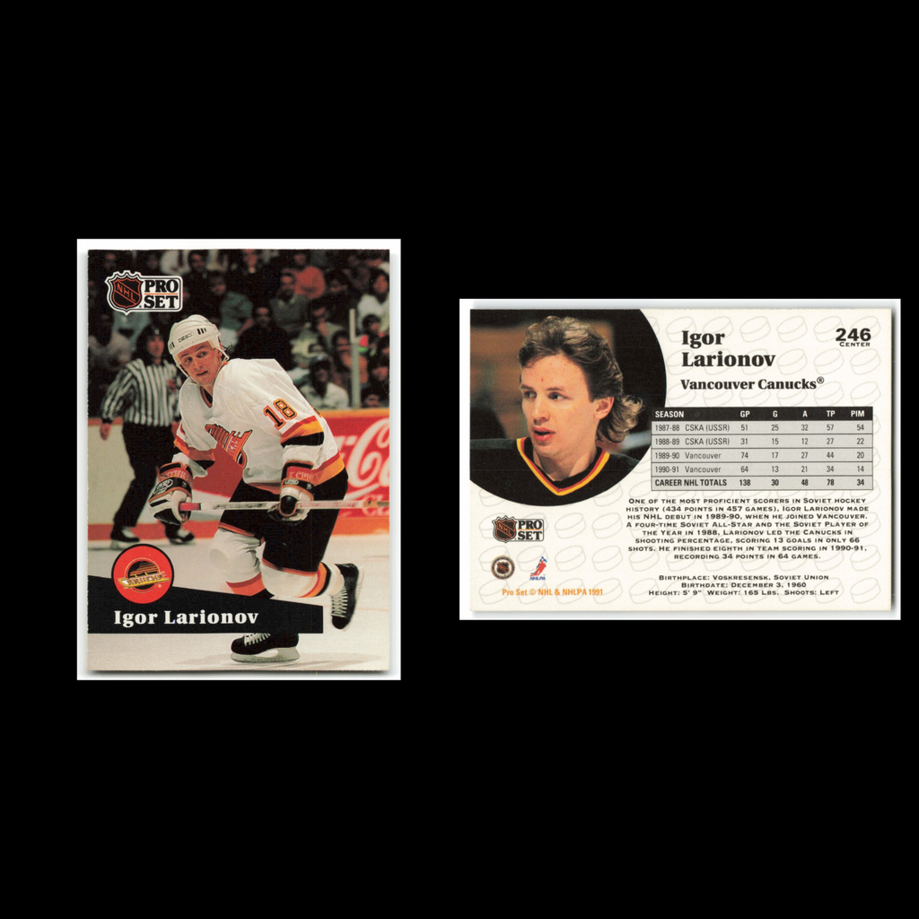 Igor Larionov #246 1991 Pro Set Vancouver Canucks Hockey Card NHL NM