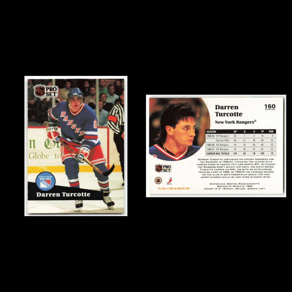 Darren Turcotte #160 1991 Pro Set New York Rangers Hockey Card NHL NM