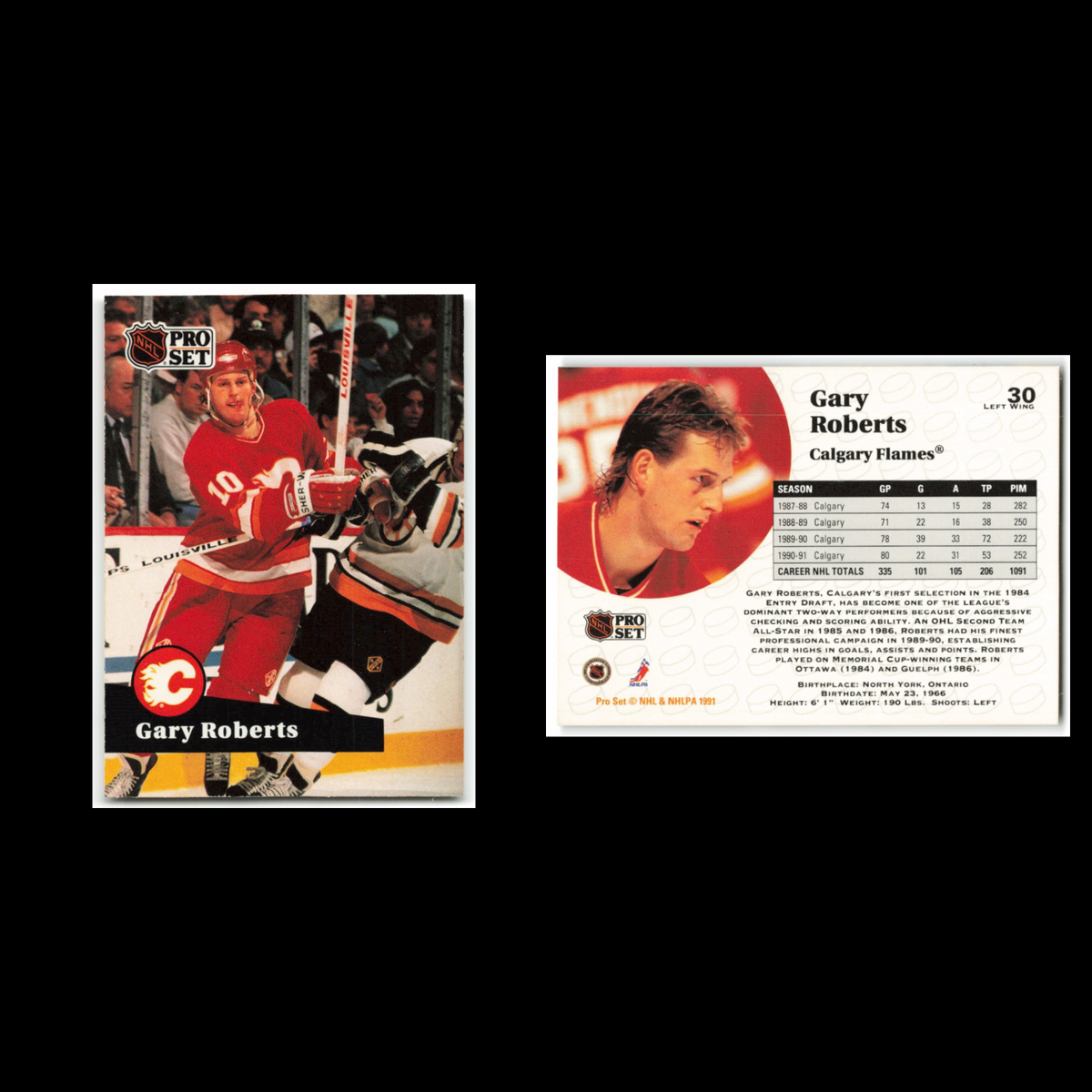 Gary Roberts #30 1991 Pro Set Calgary Flames Hockey Card NHL NM