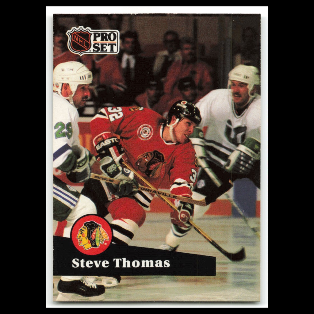 Steve Thomas #45 1991 Pro Set Chicago Blackhawks Hockey Card NHL NM