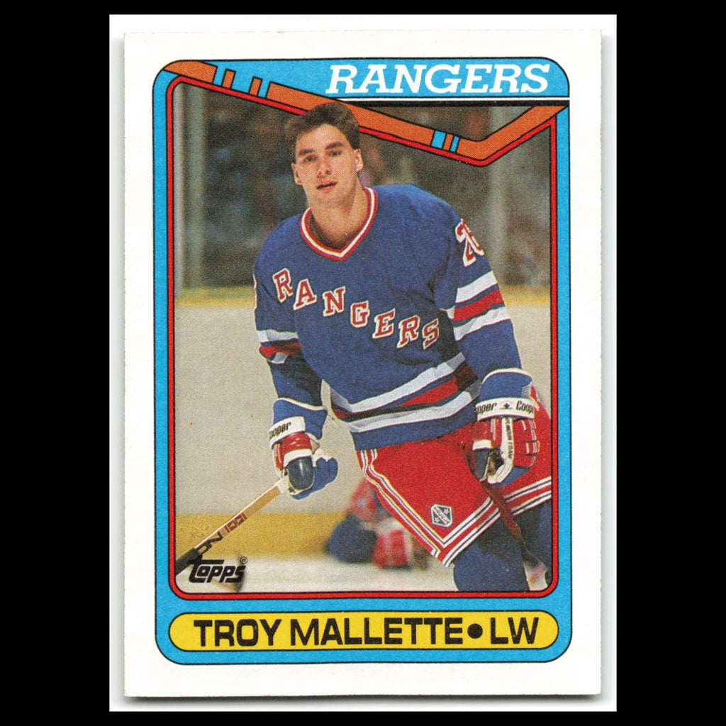 Troy Mallette #277 1990 Topps New York Rangers Hockey Card NHL NM