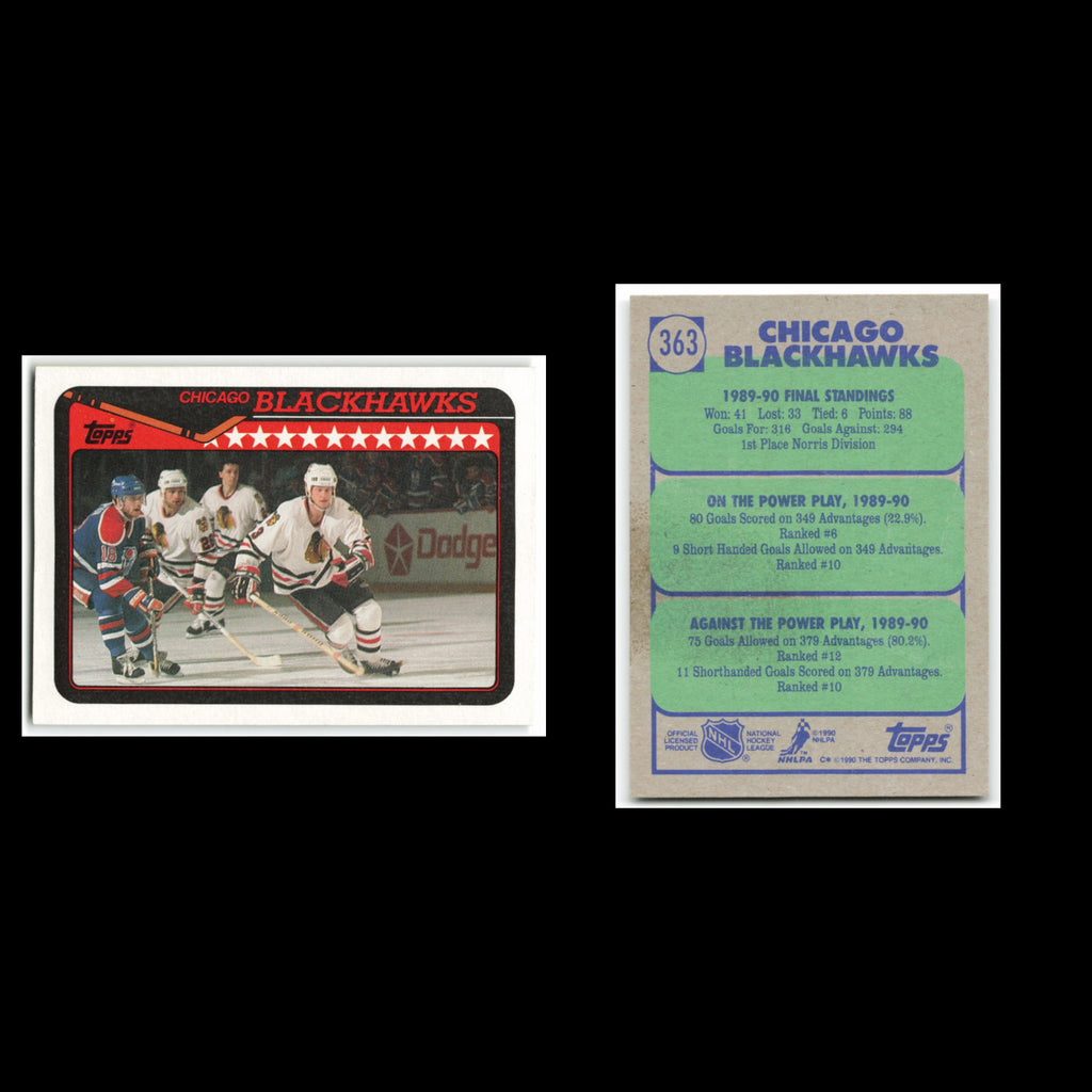 Chicago Blackhawks #363 1990 Topps Chicago Blackhawks Hockey Card NHL NM