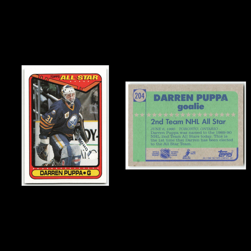 Daren Puppa #204 1990 Topps Buffalo Sabres Hockey Card NHL NM