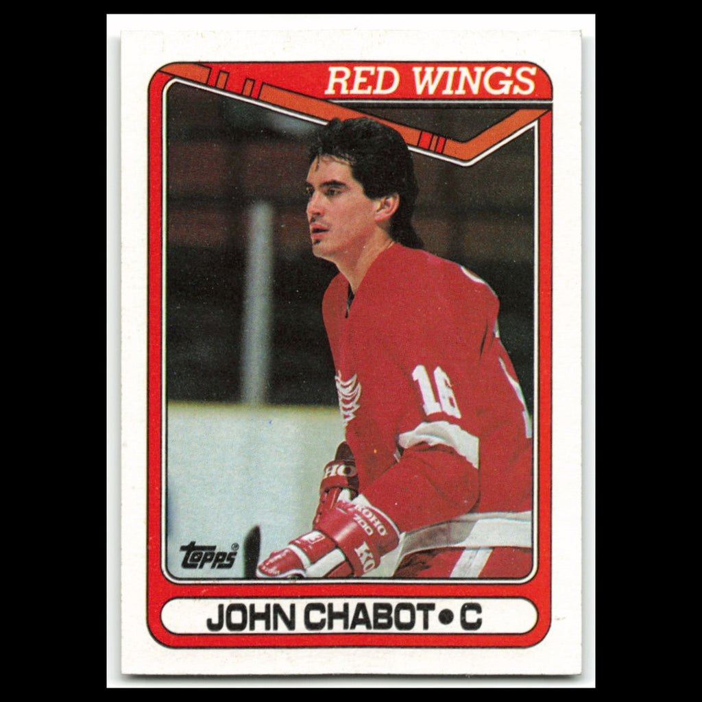 John Chabot #163 1990 Topps Detroit Red Wings Hockey Card NHL NM