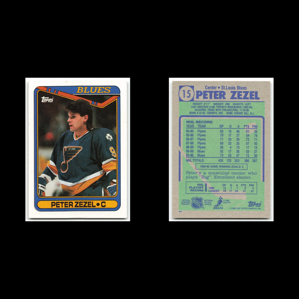 Peter Zezel #15 1990 Topps St. Louis Blues Hockey Card NHL NM