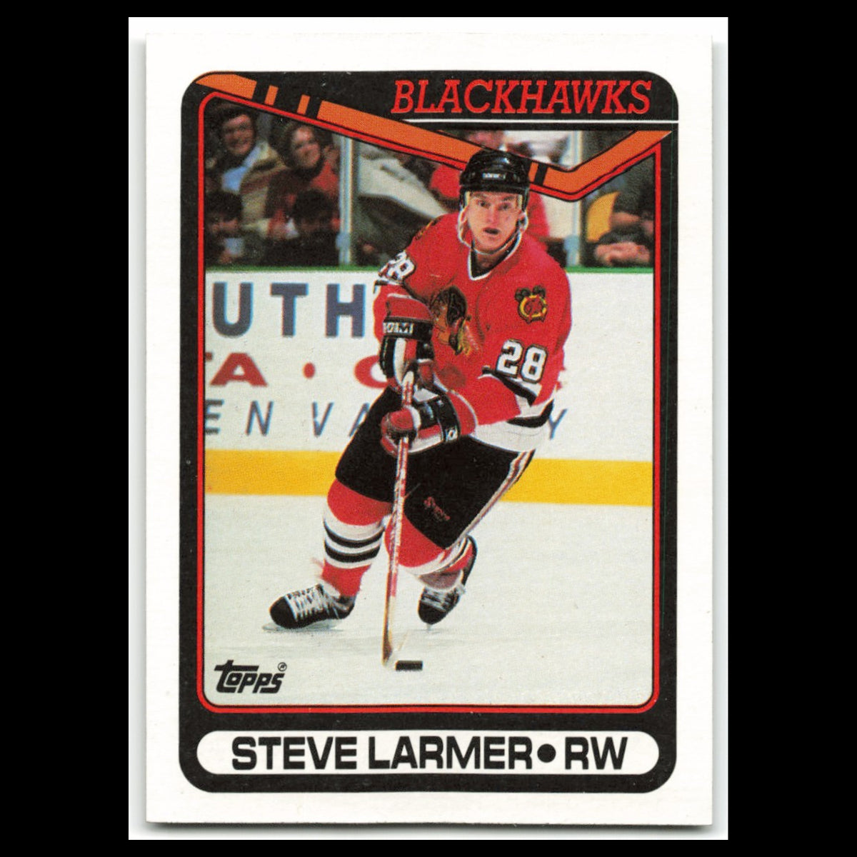 Steve Larmer #56 1990 Topps Chicago Blackhawks Hockey Card NHL NM