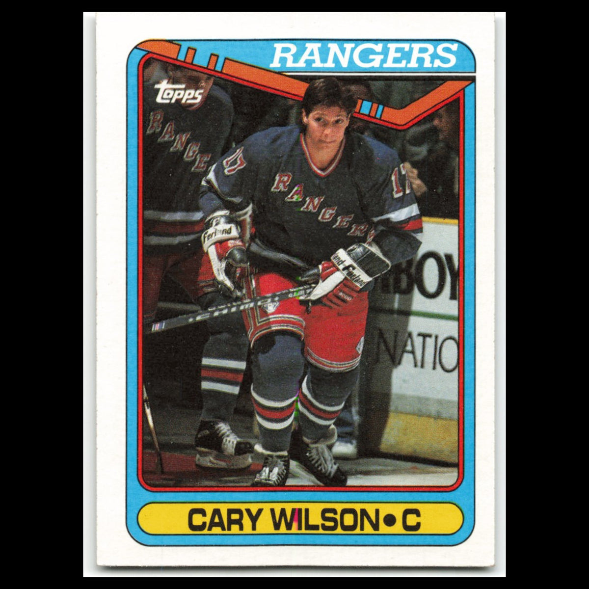 Carey Wilson #54 1990 Topps New York Rangers Hockey Card NHL NM