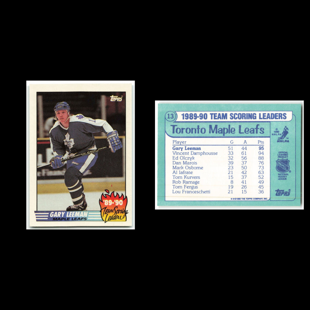 Gary Leeman #13 1990 Topps Team Scoring Leaders Toronto Maple Leafs Hockey Card