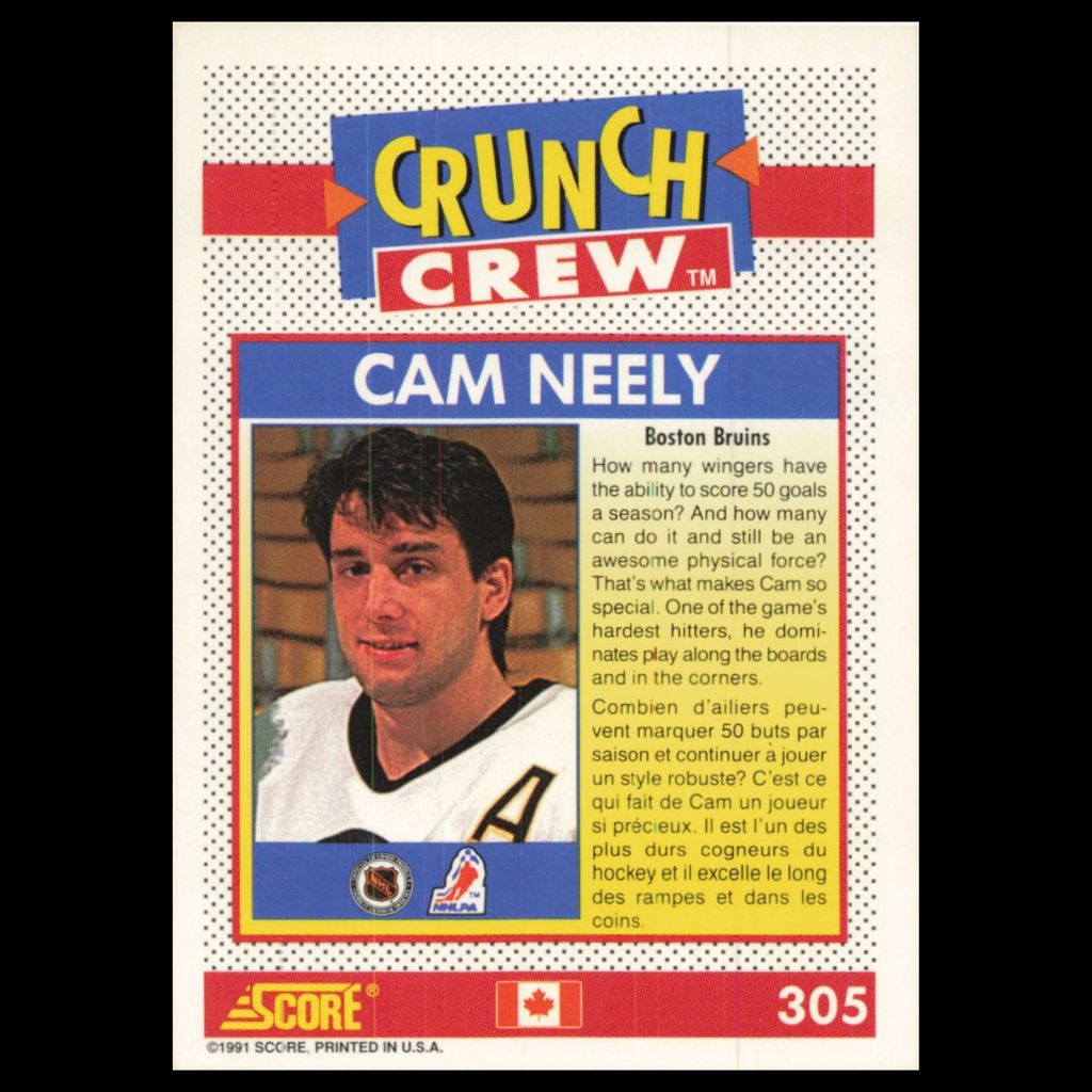 Cam Neely #305 1991 Score Canadian Boston Bruins Hockey Card NHL NM