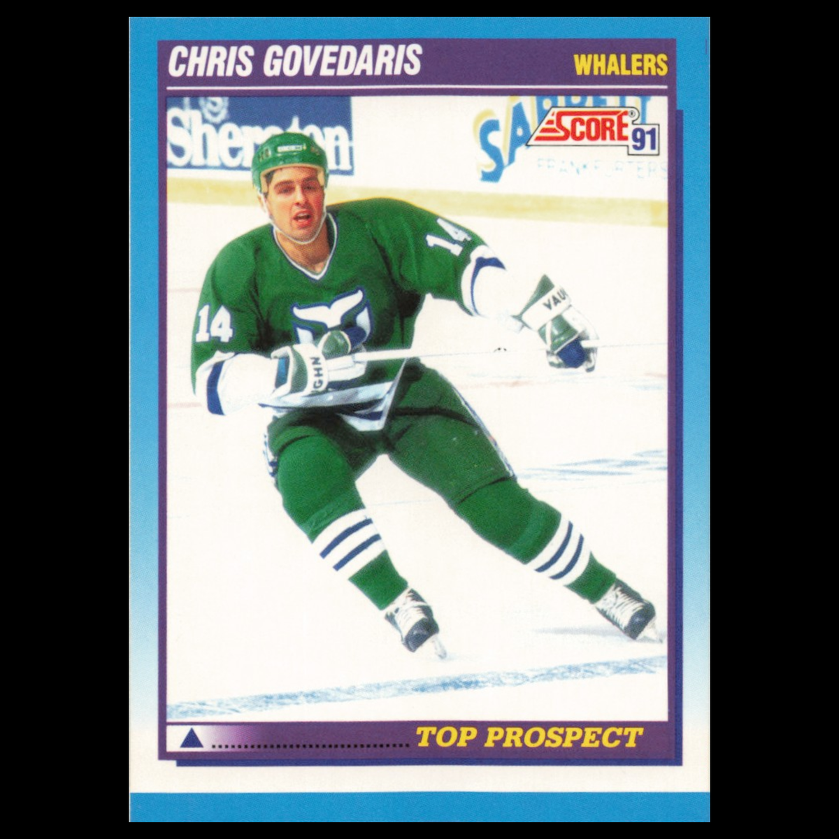 Chris Govedaris Rookie #355 1991 Score Canadian Hartford Whalers Hockey Card NHL