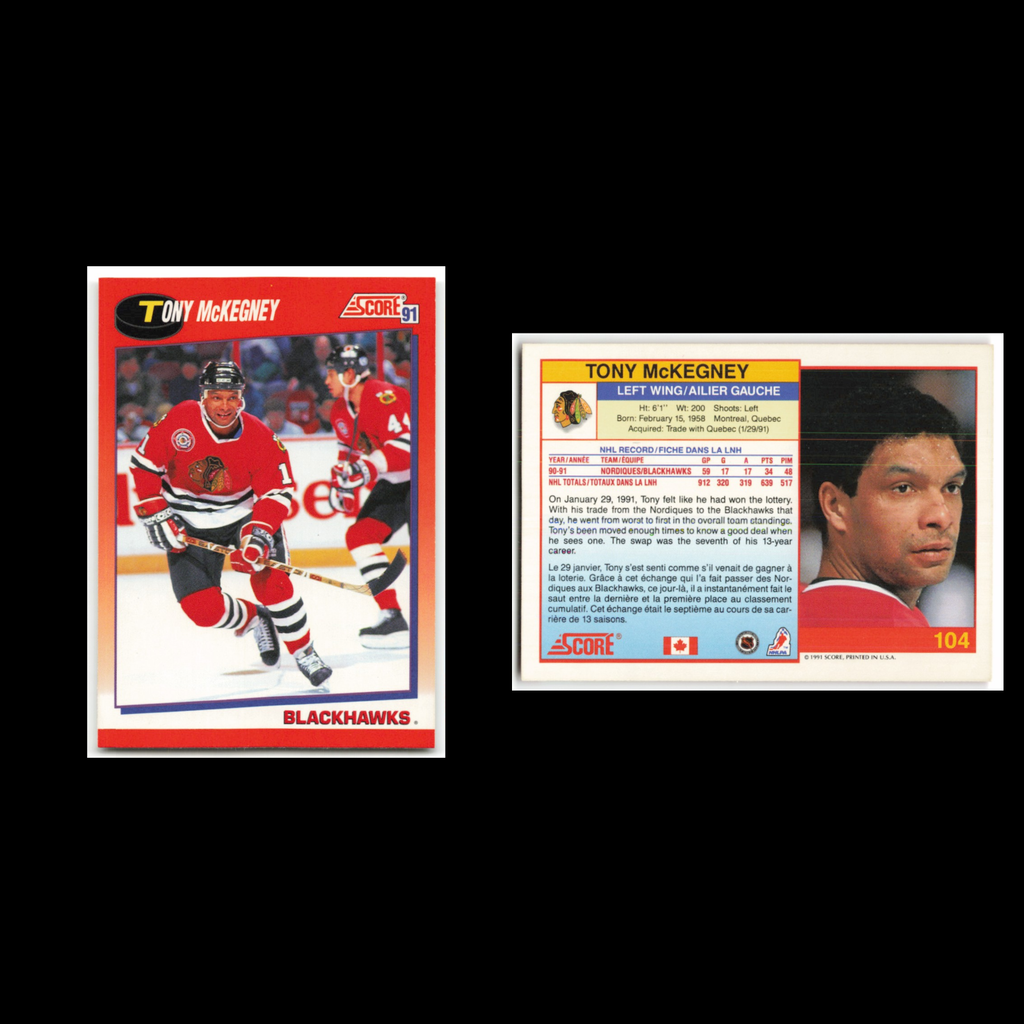 Tony McKegney #104 1991 Score Canadian Chicago Blackhawks Hockey Card NHL NM
