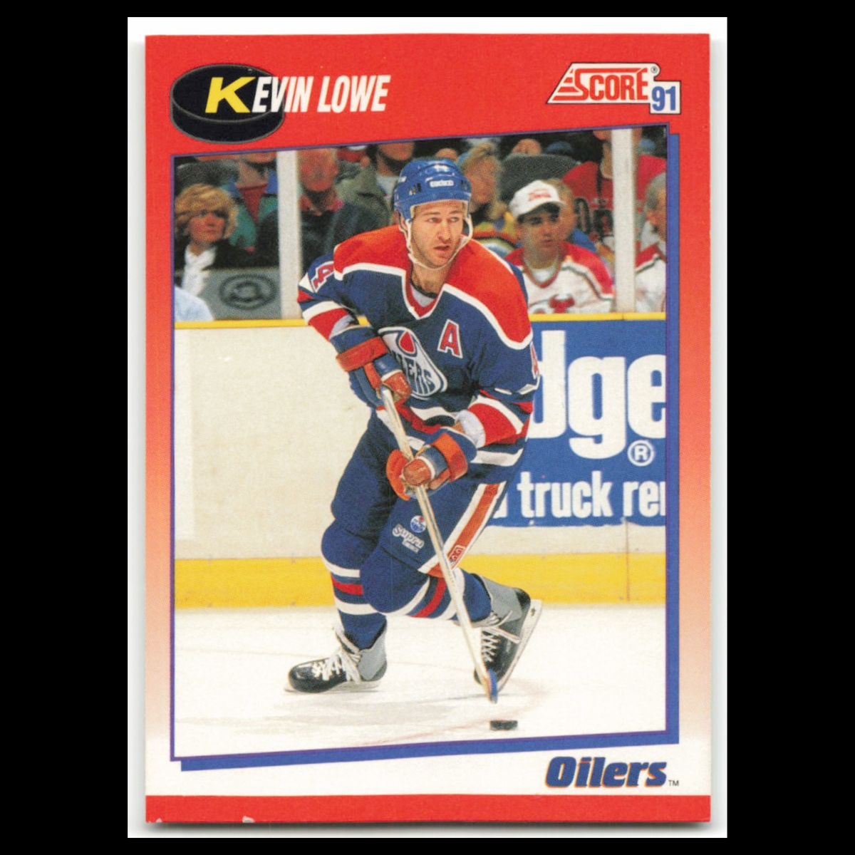 Kevin Lowe #109 1991 Score Canadian Edmonton Oilers Hockey Card NHL NM