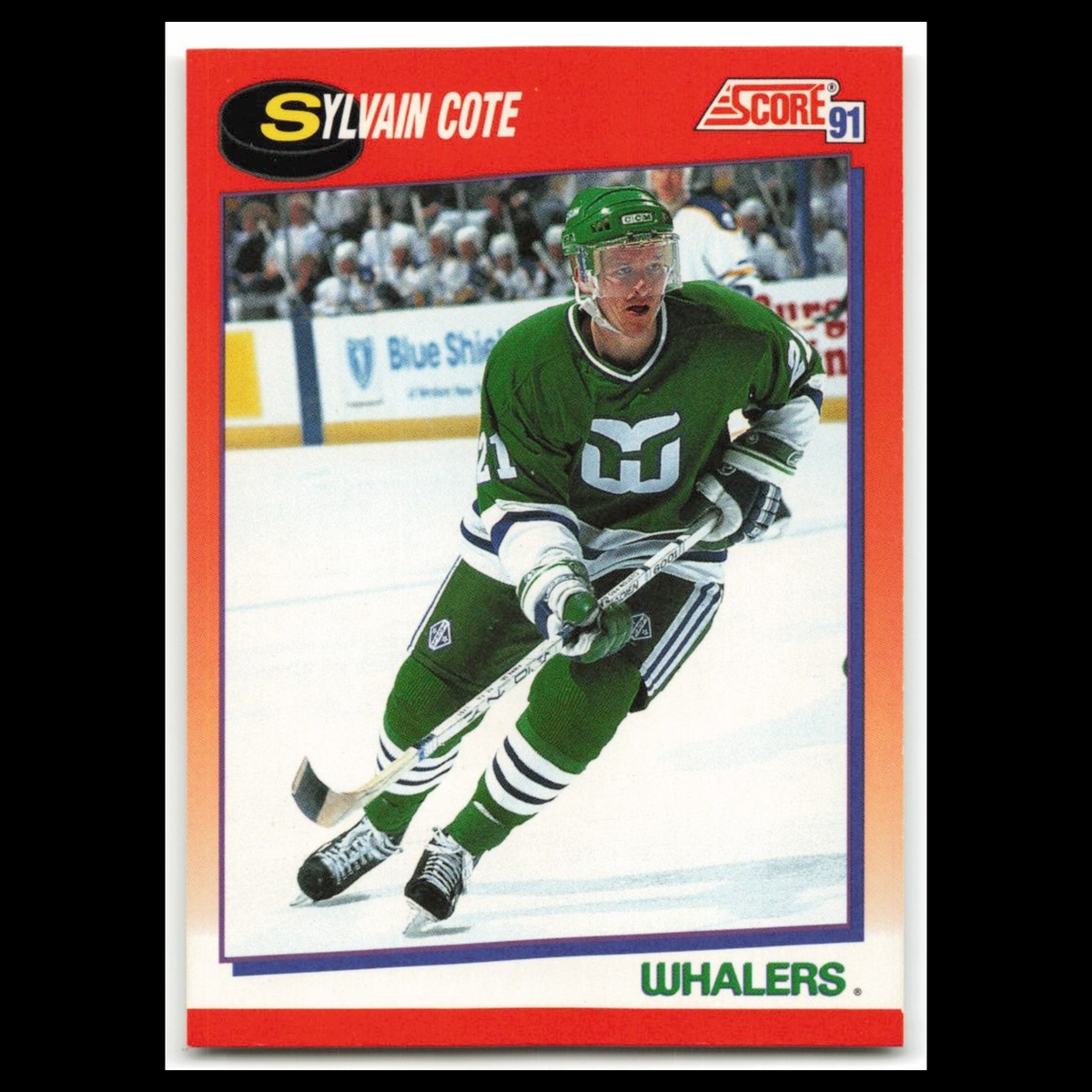 Sylvain Cote #129 1991 Score Canadian Hartford Whalers Hockey Card NHL NM