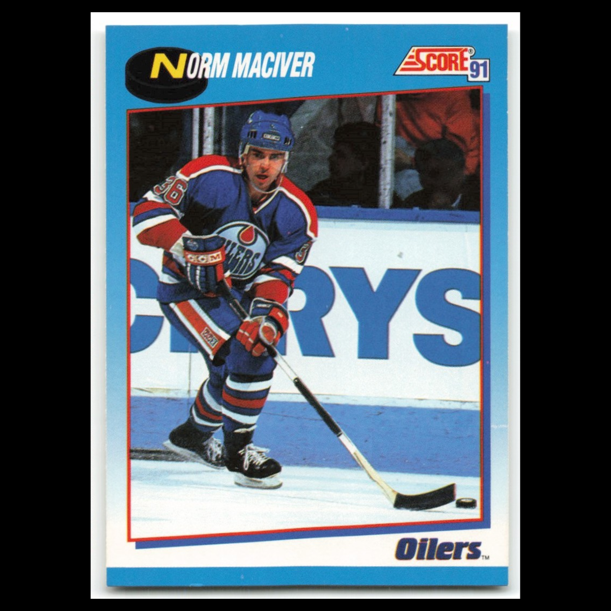 Norm Maciver Rookie #434 1991 Score Canadian Edmonton Oilers Hockey Card NHL NM