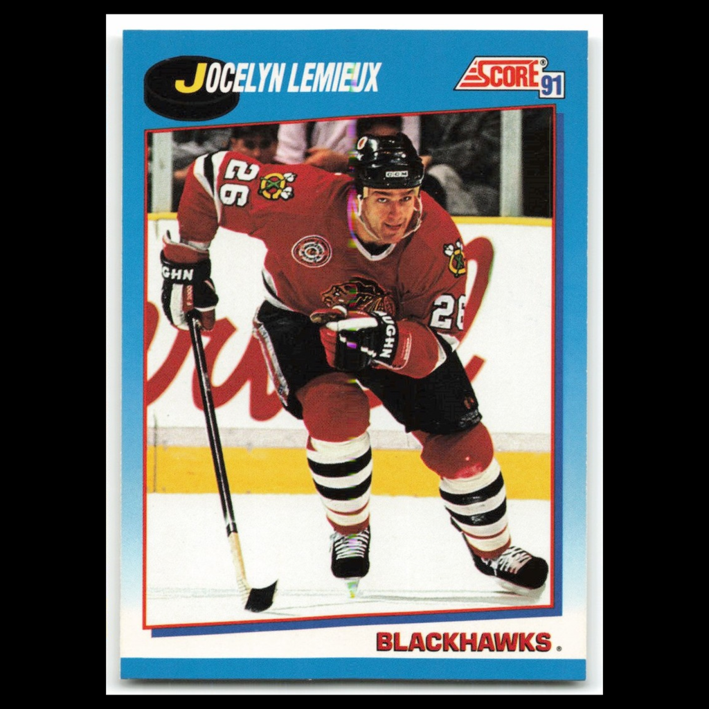 Jocelyn Lemieux #447 1991 Score Canadian Chicago Blackhawks Hockey Card NHL NM