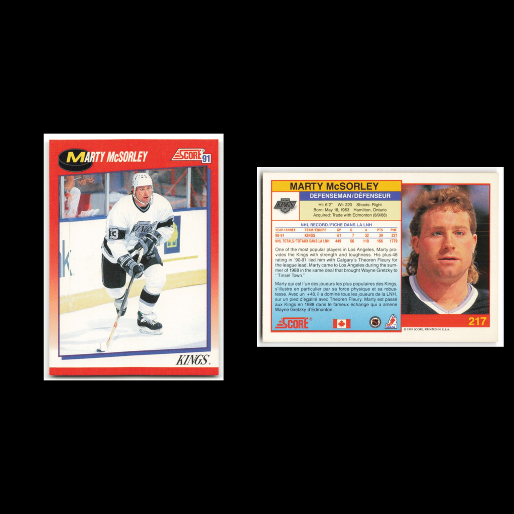 Marty McSorley #217 1991 Score Canadian Los Angeles Kings Hockey Card NHL NM