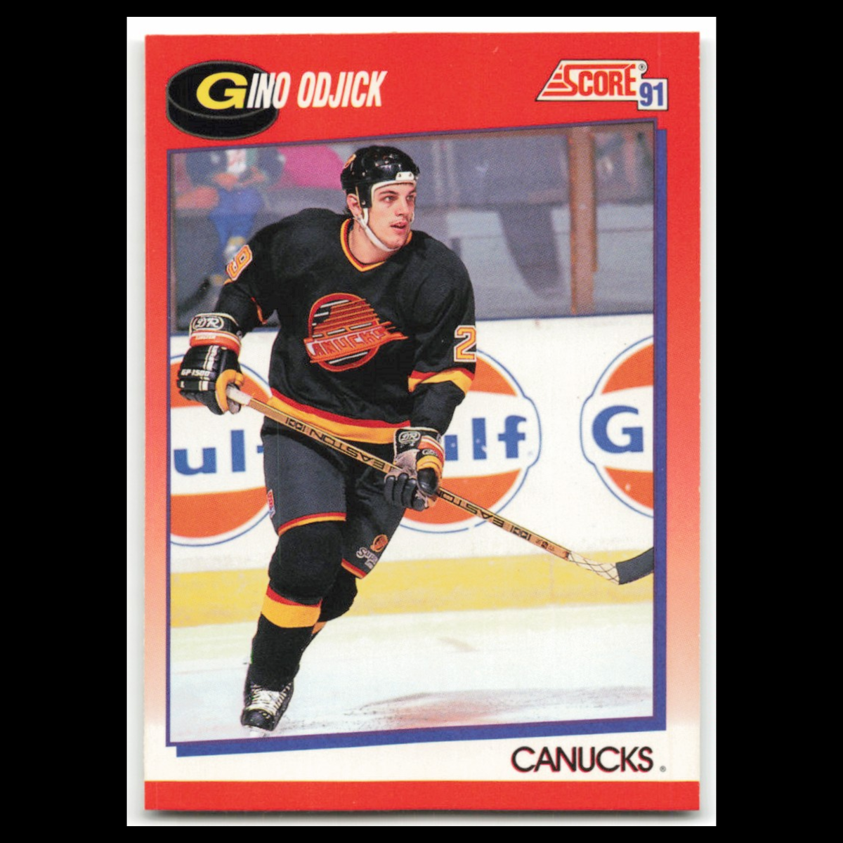 Gino Odjick #237 1991 Score Canadian Vancouver Canucks Hockey Card NHL NM