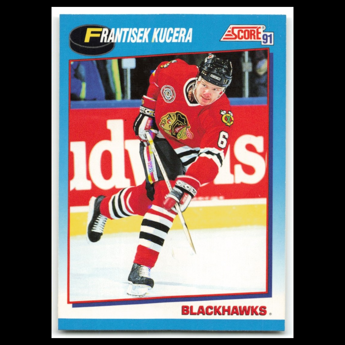 Frantisek Kucera #390 1991 Score Canadian Chicago Blackhawks Hockey Card NHL NM
