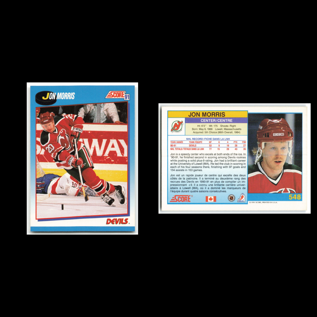 Jon Morris #548 1991 Score Canadian New Jersey Devils Hockey Card NHL NM