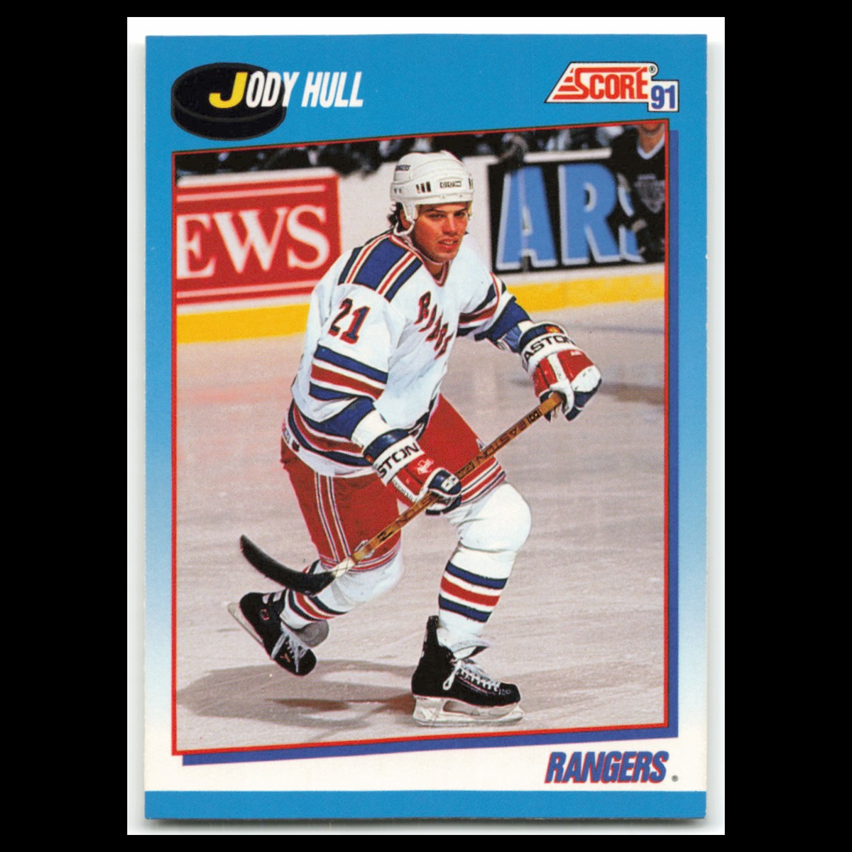 Jody Hull #524 1991 Score Canadian New York Rangers Hockey Card NHL NM