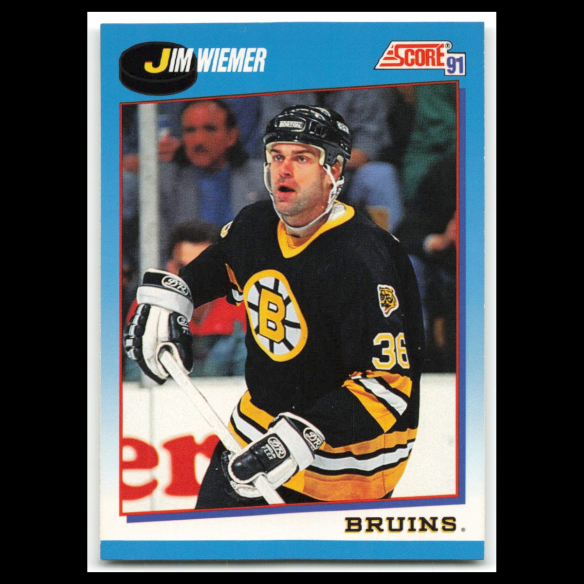 Jim Wiemer #535 1991 Score Canadian Boston Bruins Hockey Card NHL NM