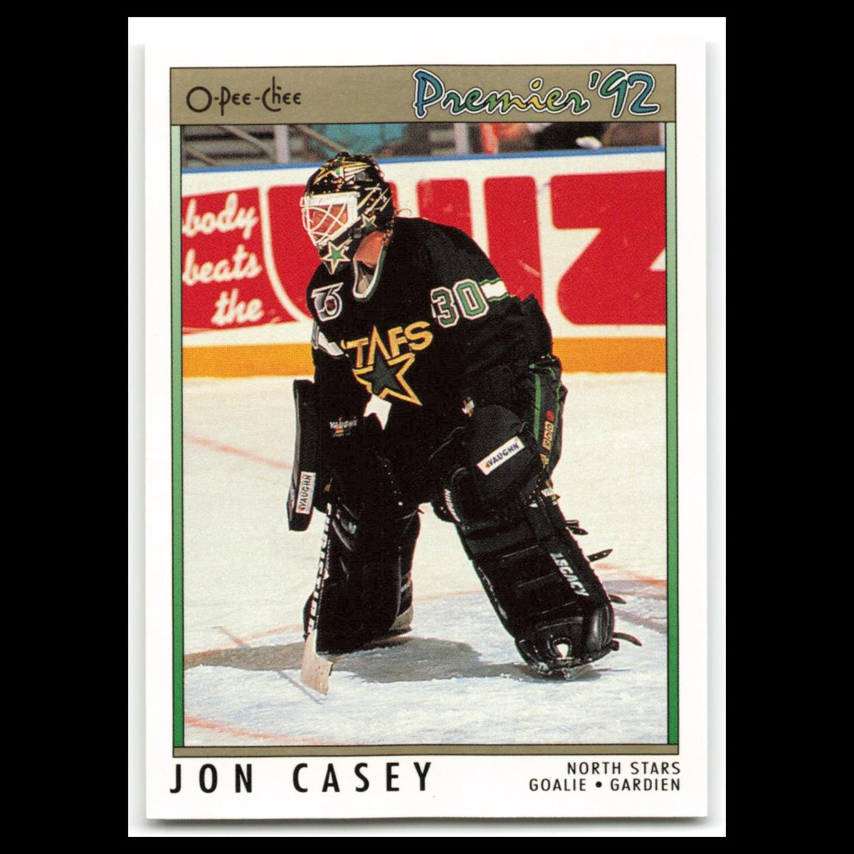 Jon Casey #112 1992 O-Pee-Chee Premier Minnesota North Stars Hockey Card NHL NM