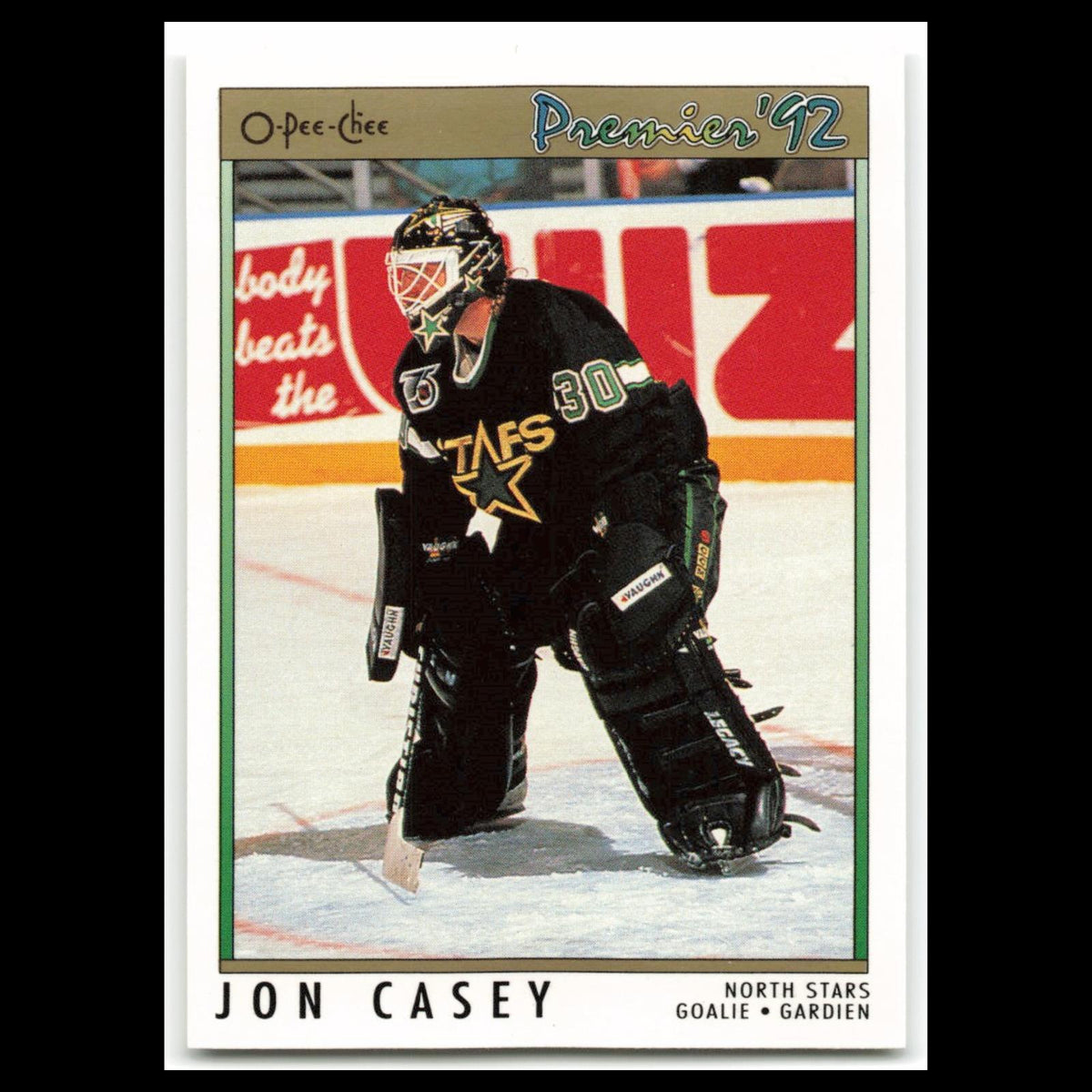 Jon Casey #112 1992 O-Pee-Chee Premier Minnesota North Stars Hockey Card NHL NM