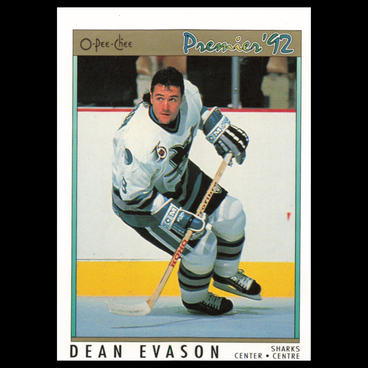 Dean Evason #36 1992 O-Pee-Chee Premier San Jose Sharks Hockey Card NHL NM