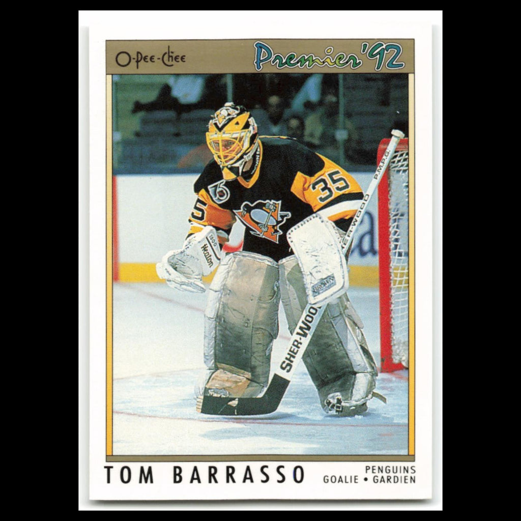 Tom Barrasso #103 1992 O-Pee-Chee Premier Pittsburgh Penguins Hockey Card NHL NM