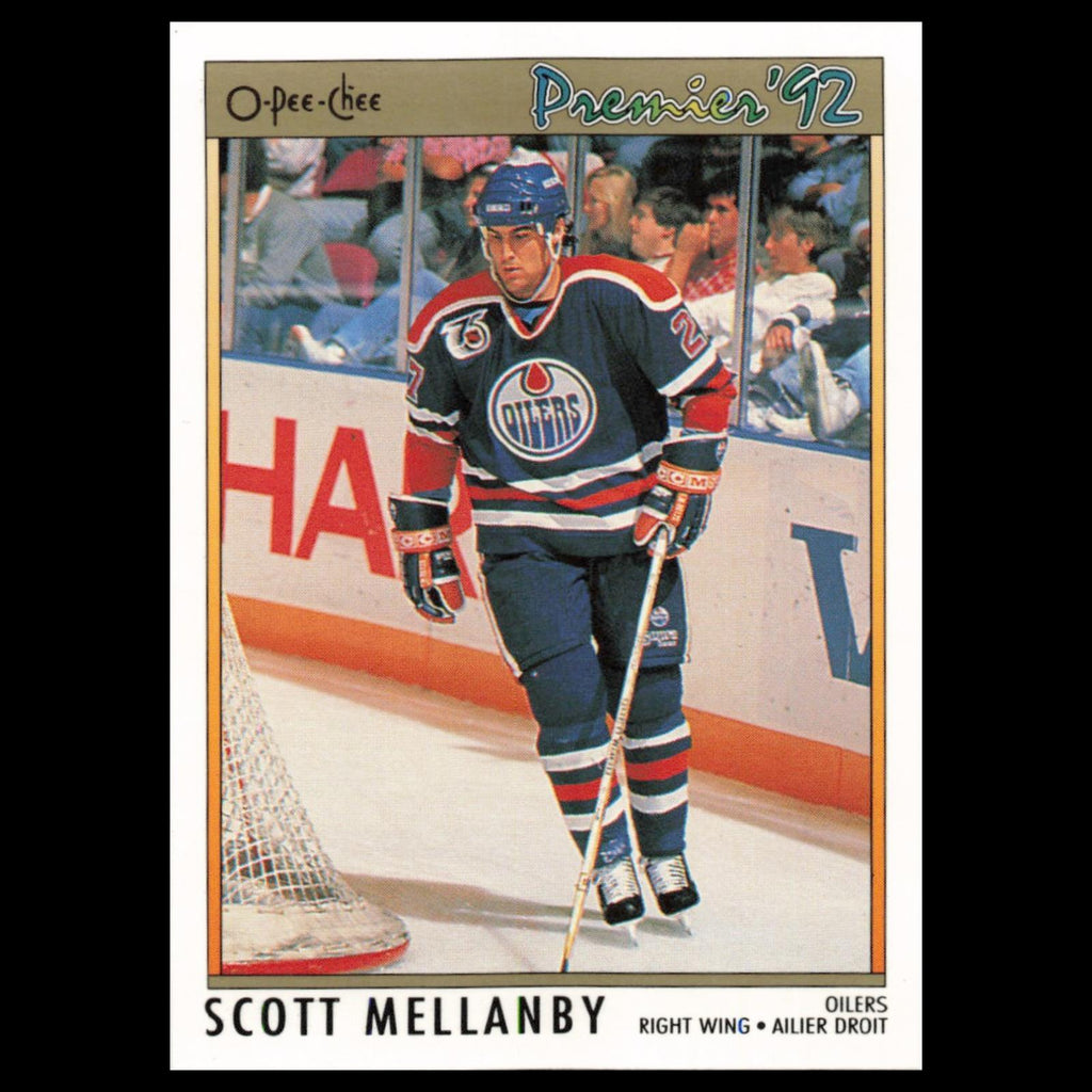 Scott Mellanby #30 1992 O-Pee-Chee Premier Edmonton Oilers Hockey Card NHL NM
