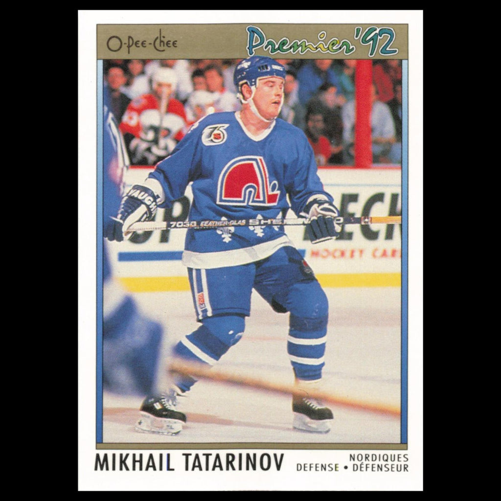 Mikhail Tatarinov #62 1992 O-Pee-Chee Premier Quebec Nordiques Hockey Card NHL