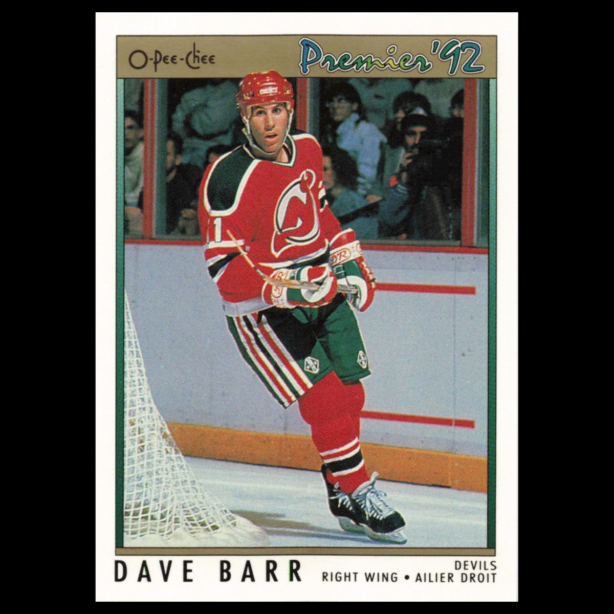 Dave Barr #54 1992 O-Pee-Chee Premier New Jersey Devils Hockey Card NHL NM