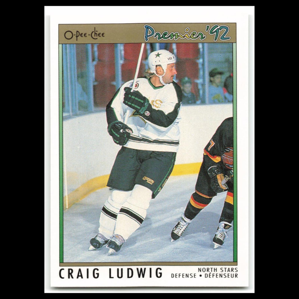 Craig Ludwig #80 1992 O-Pee-Chee Premier Minnesota North Stars Hockey Card NHL
