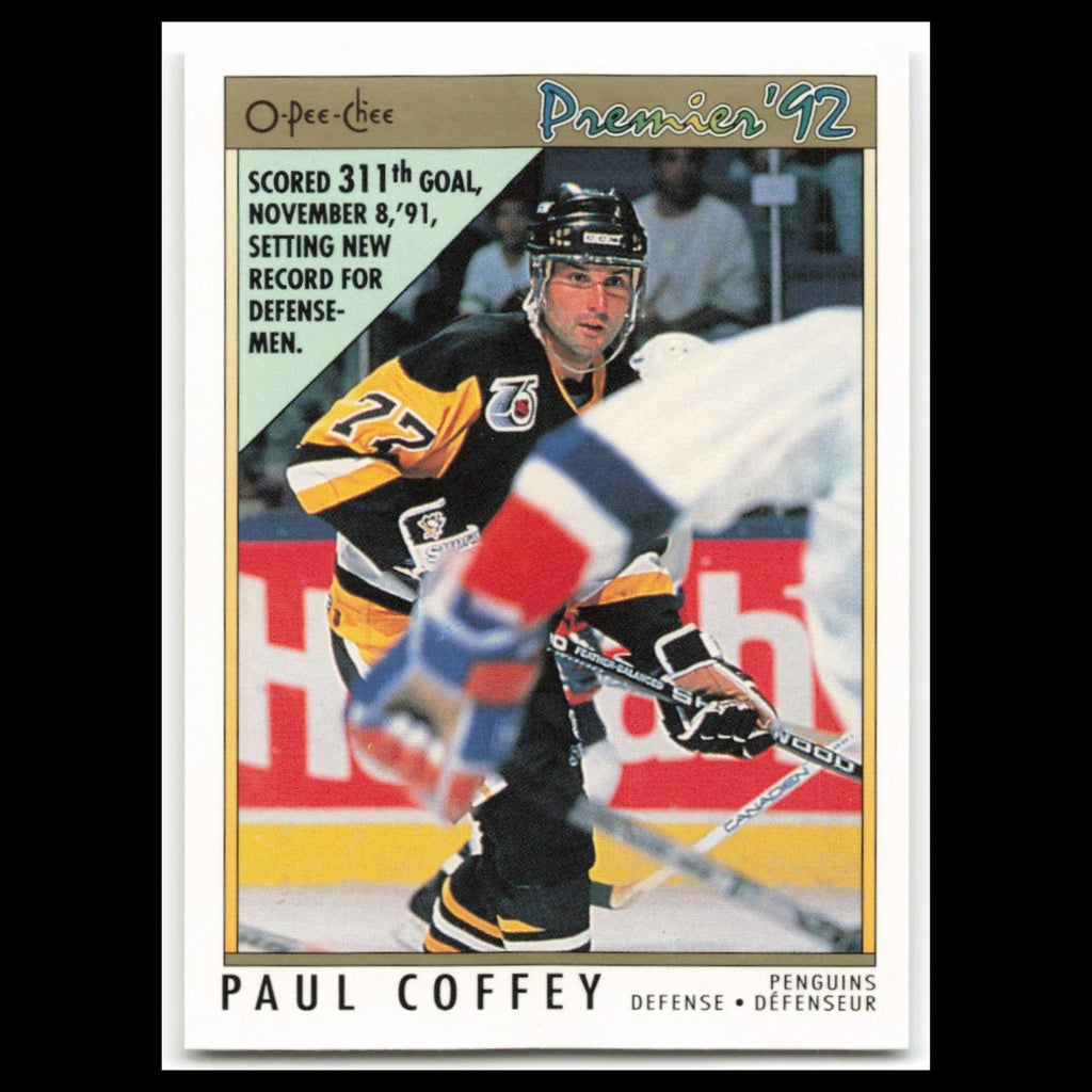 Paul Coffey #79 1992 O-Pee-Chee Premier Pittsburgh Penguins Hockey Card NHL NM