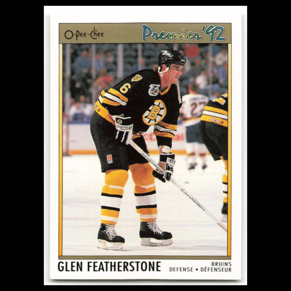 Glen Featherstone #66 1992 O-Pee-Chee Premier Boston Bruins Hockey Card NHL NM