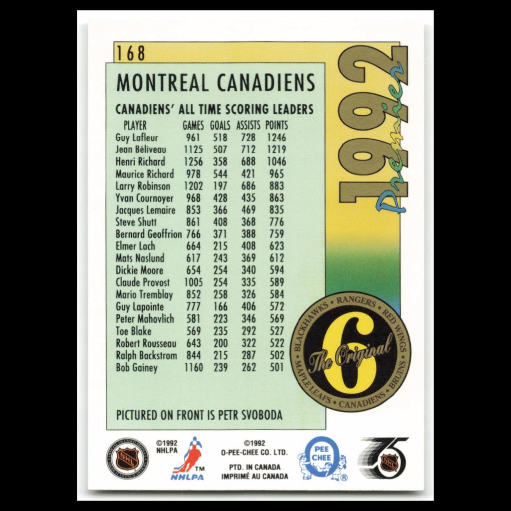 Jim Sandlak #168 1992 O-Pee-Chee Premier Vancouver Canucks Hockey Card NHL NM