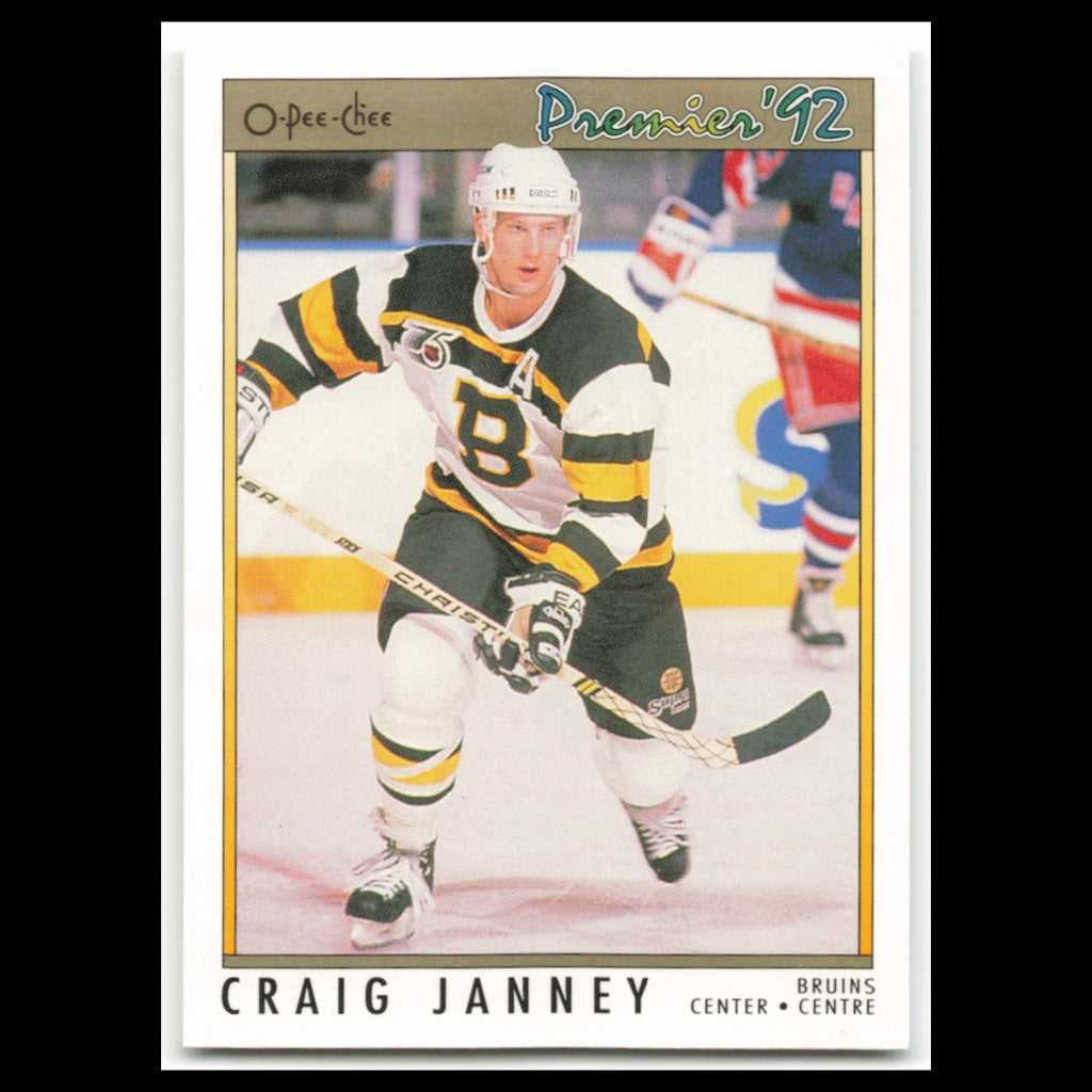 Craig Janney #93 1992 O-Pee-Chee Premier Boston Bruins Hockey Card NHL NM