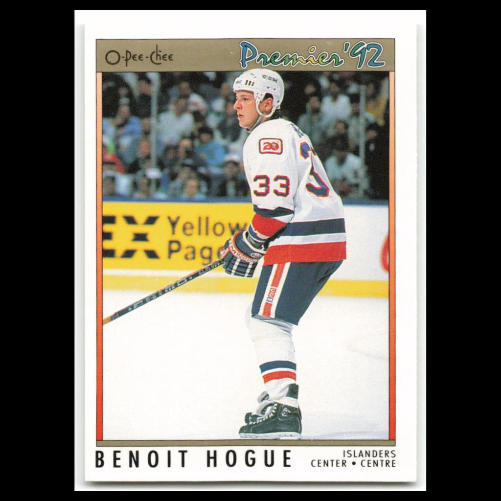 Benoit Hogue #179 1992 O-Pee-Chee Premier New York Islanders Hockey Card NHL NM