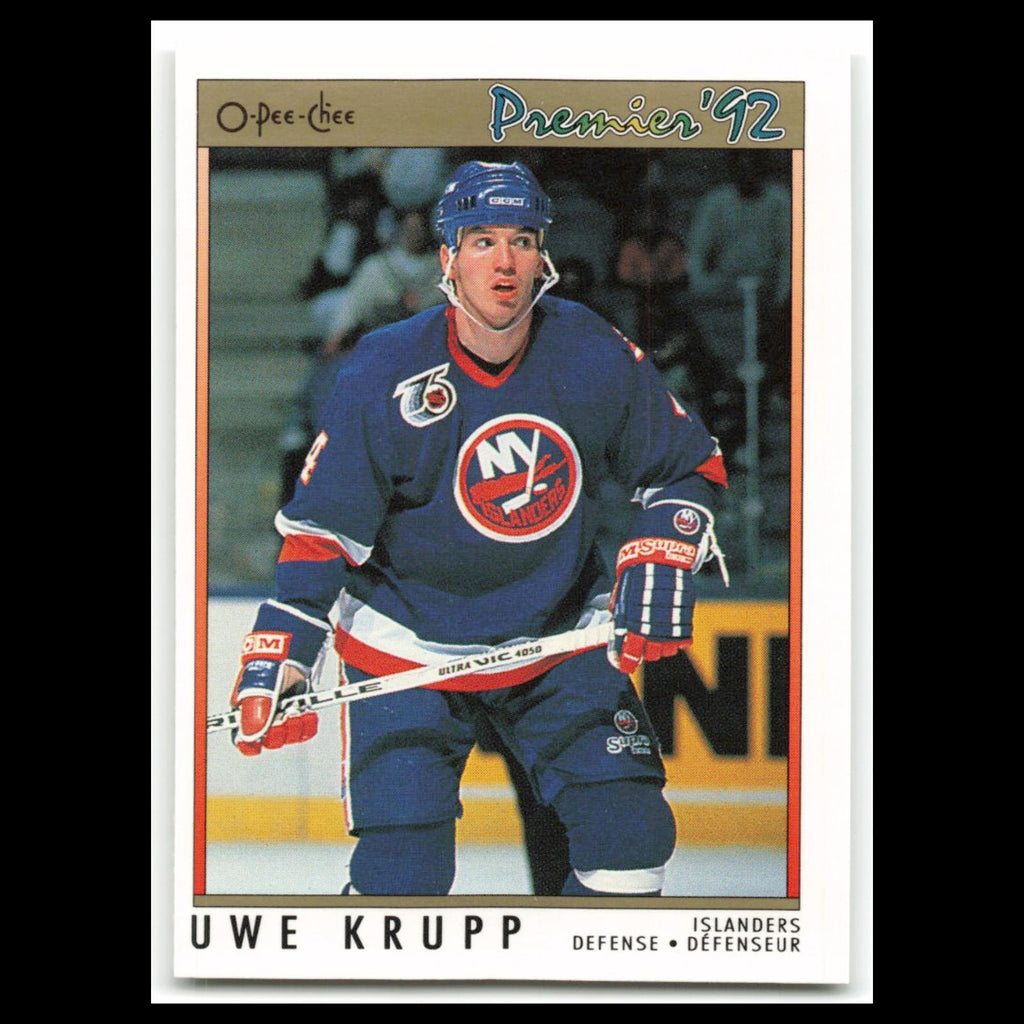 Uwe Krupp #140 1992 O-Pee-Chee Premier New York Islanders Hockey Card NHL NM