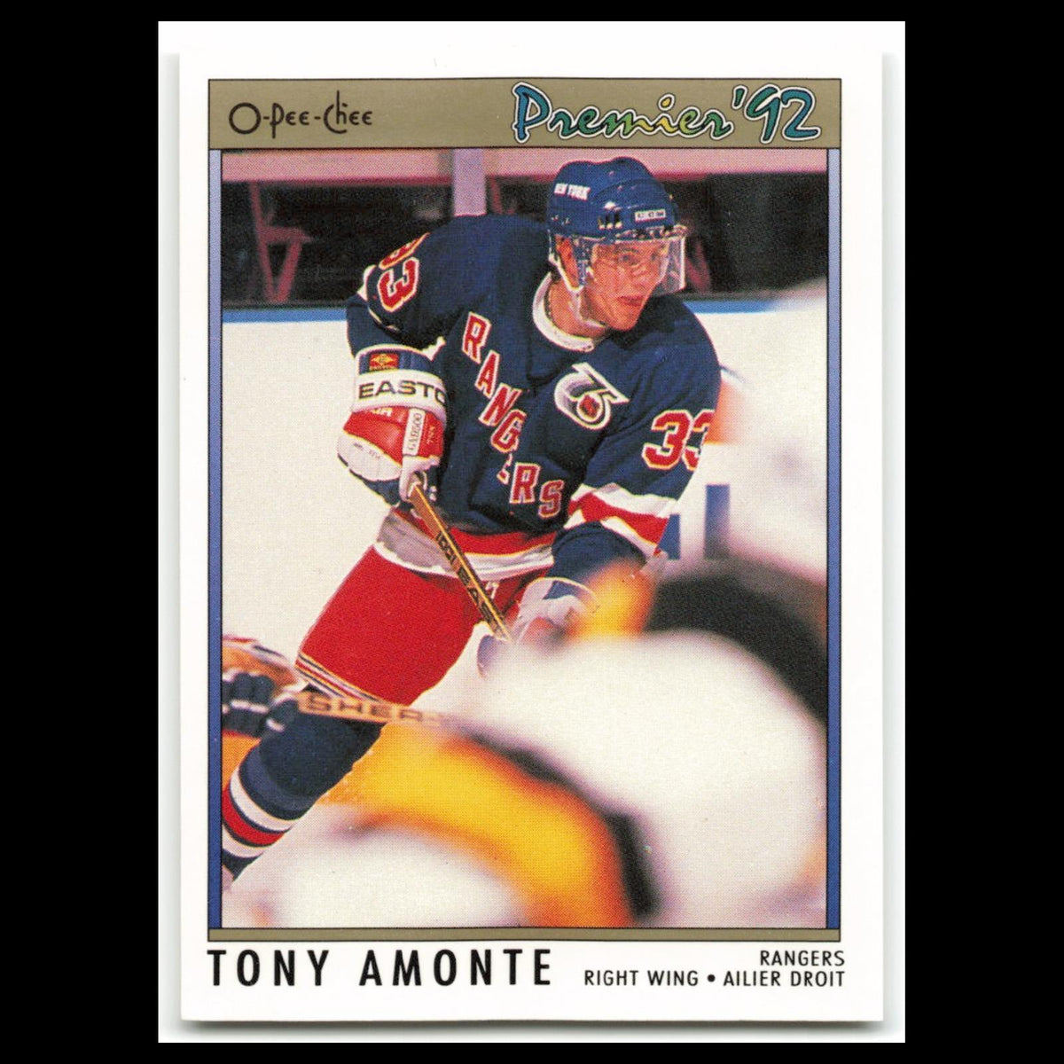 Tony Amonte Rookie #11 1992 O-Pee-Chee Premier New York Rangers Hockey Card NHL