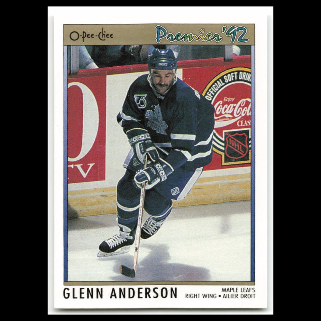 Glenn Anderson #10 1992 O-Pee-Chee Premier Toronto Maple Leafs Hockey Card NHL