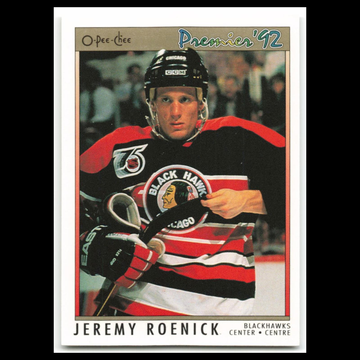 Jeremy Roenick #52 1992 O-Pee-Chee Premier Chicago Blackhawks Hockey Card NHL NM