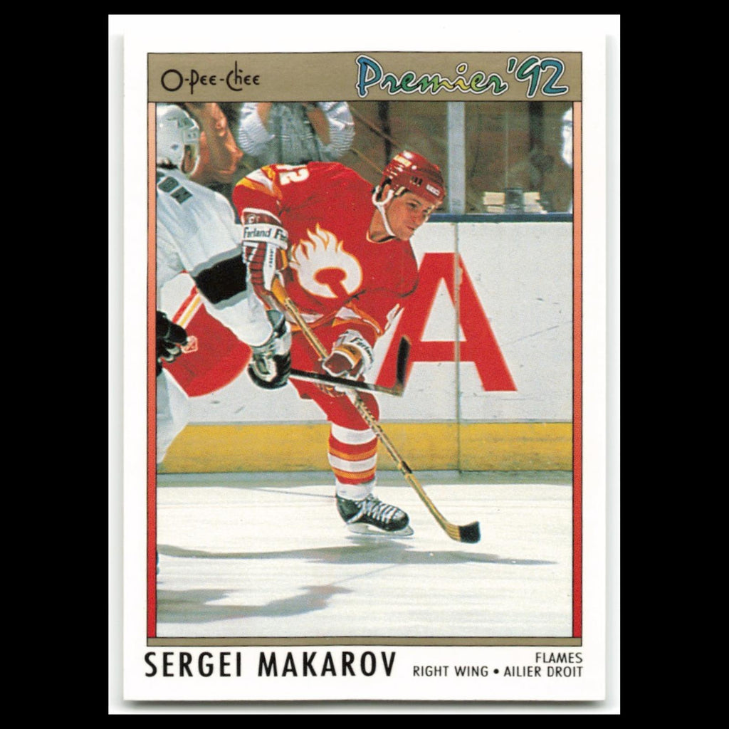 Sergei Makarov #45 1992 O-Pee-Chee Premier Calgary Flames Hockey Card NHL NM