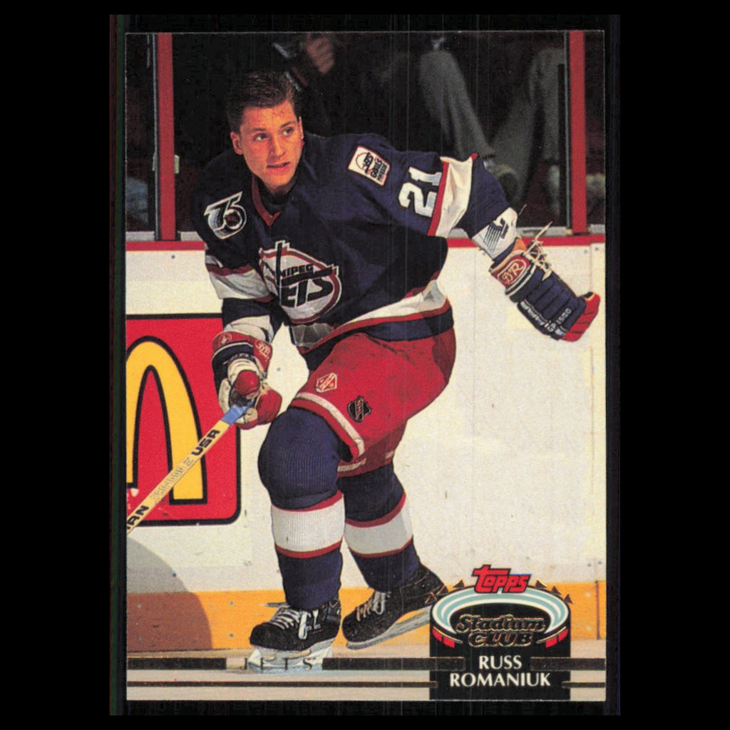 Russ Romaniuk #164 1992 Stadium Club Winnipeg Jets Hockey Card NHL NM