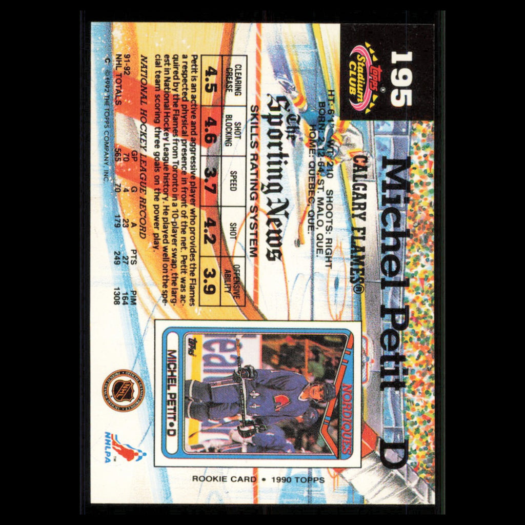 Michel Petit #195 1992 Stadium Club Calgary Flames Hockey Card NHL NM