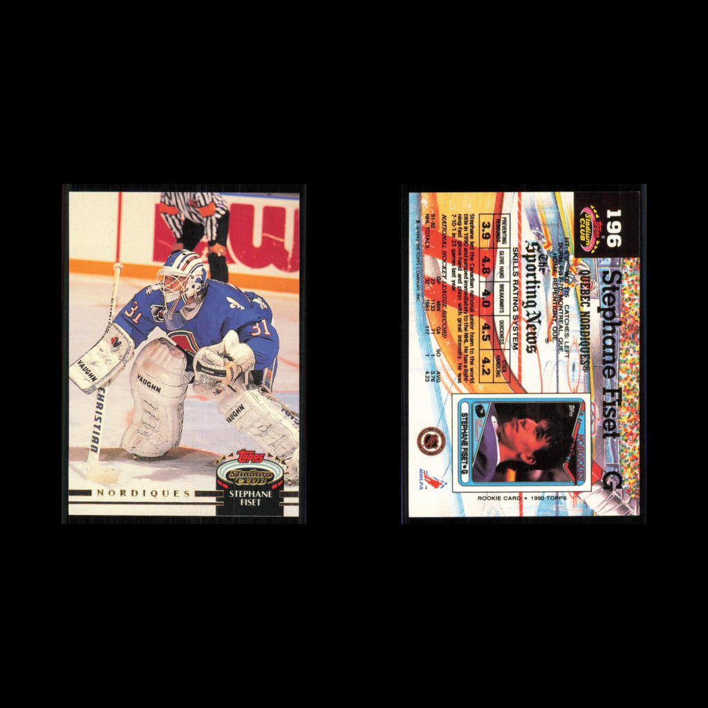 Stephane Fiset #196 1992 Stadium Club Quebec Nordiques Hockey Card NHL NM
