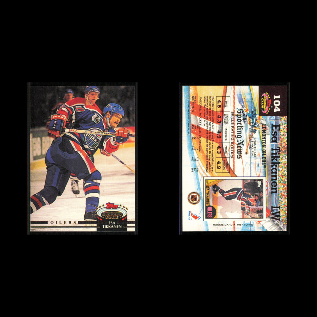 Esa Tikkanen #104 1992 Stadium Club Edmonton Oilers Hockey Card NHL NM
