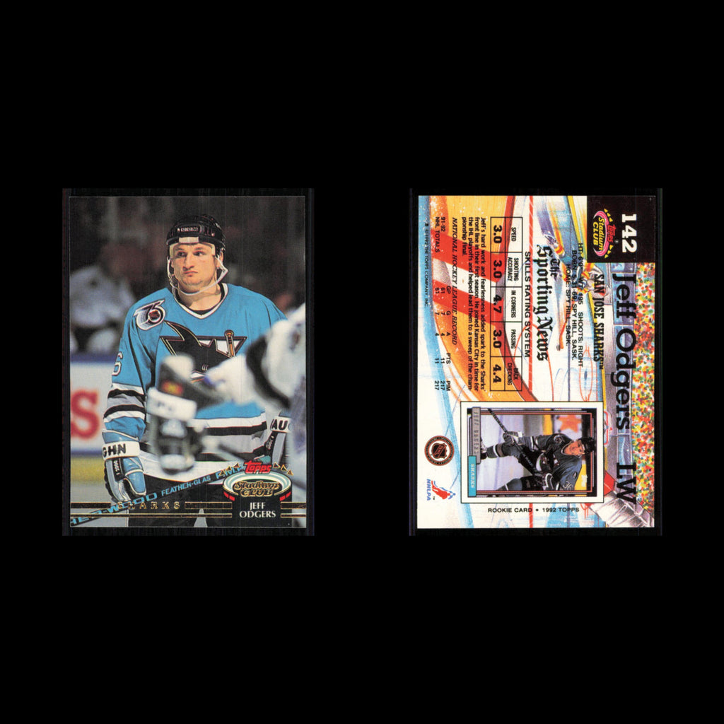 Jeff Odgers #142 1992 Stadium Club San Jose Sharks Hockey Card NHL NM
