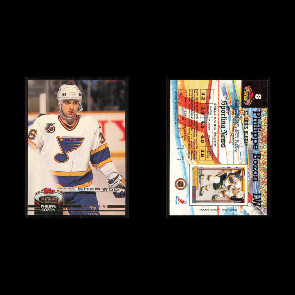 Philippe Bozon #8 1992 Stadium Club St. Louis Blues Hockey Card NHL NM